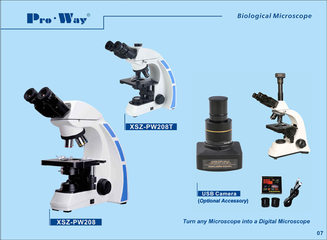 Professional LED Seidentopf Binocular Biological Microscope for Laboratory (XSZ-PW208)