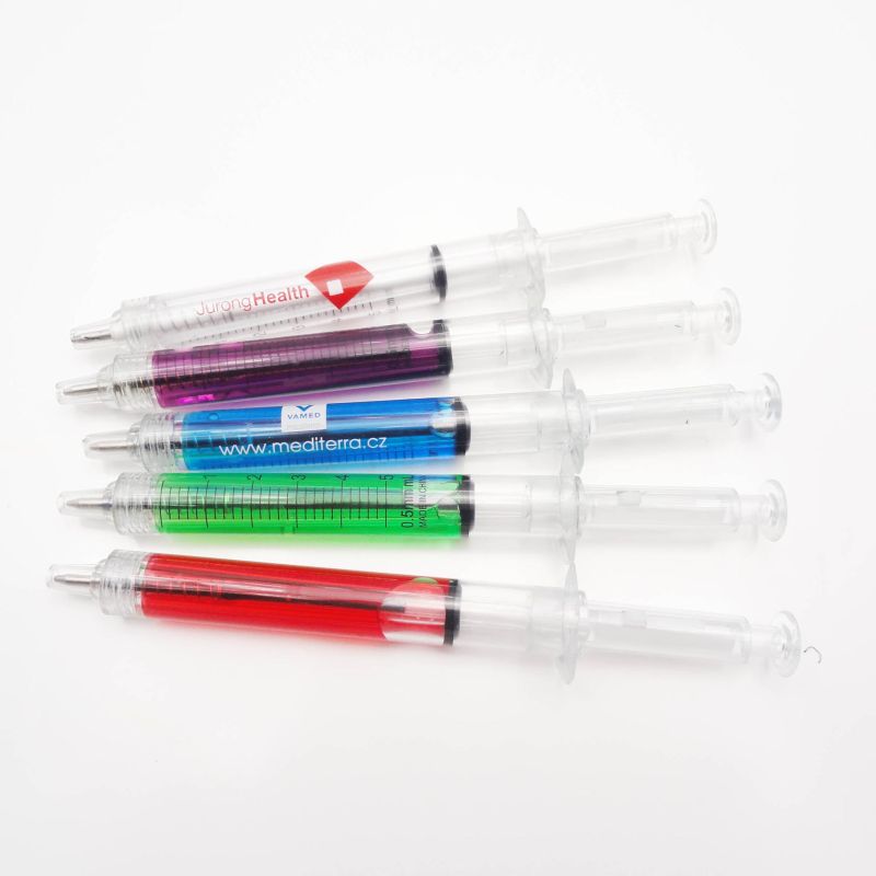 Promotional Multi-Color Plastic Syringe Ball Pen