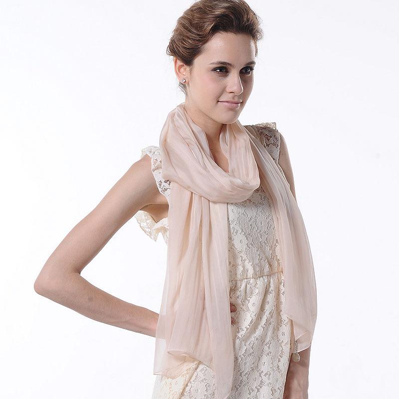 New Fashion Design Woman Pure Color Scarf Natural Silk Accessories