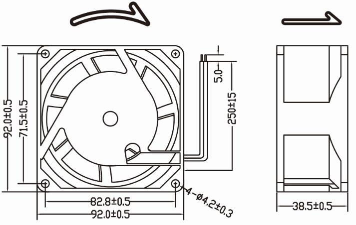 220V AC Welding Machine Cooling Fan 92X92X38.5mm