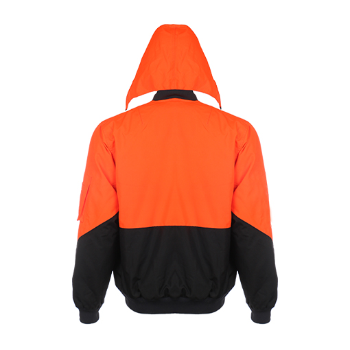 Reflective Safety Hooded Jacket Contrast Colour