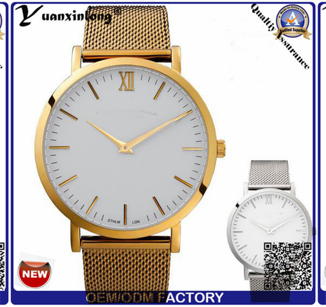 Yxl-015 Stainless Steel Back Case Dw Style Watch for Men and Women