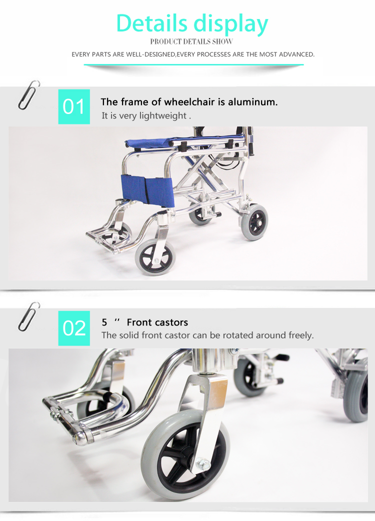 Topmedi Transit Aluminum Wheelchairs with Flip-up Armrest