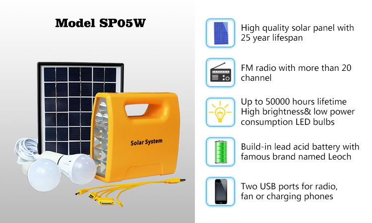 5W Solar Home Lighting System