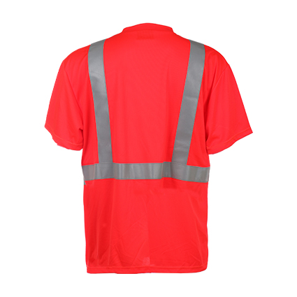 High Quality 100% Polyester Reflective T-Shirt with Pocket