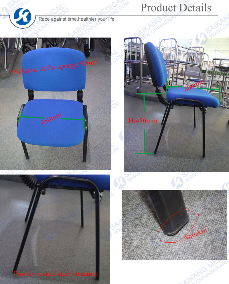 Blue Metal Frame Office Chair, Hospital Chair (CE/FDA/ISO)