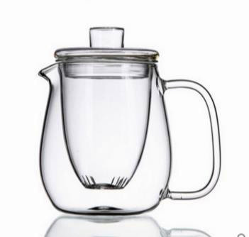 Purely Handwork 600ml Flower& Coffee Glass Tea Pot, Heat Resistant Glass Tea Pots with Filter