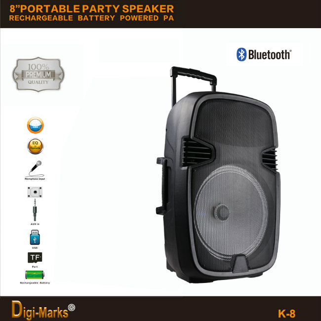 Popular Wireless Bluetooth Trolley Portable Plastic Mini Mobile DJ Speaker