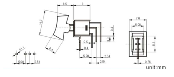 on-off-on Spdt 3p Sub-Miniature Rocker and Lever Handle Switch, Mini Switch, Toggle Switch, Tact Switch