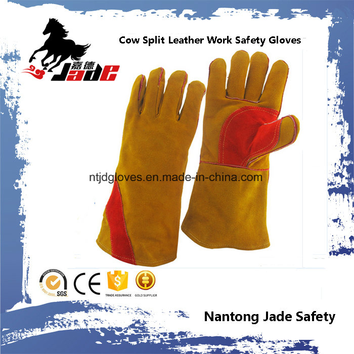 Brown Cowhide Split Leather Industrial Hand Safety Welding Work Glove