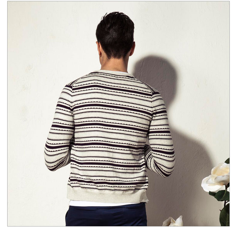 100%Cotton Fashion Clothing Striped Man Sweater Cardigan