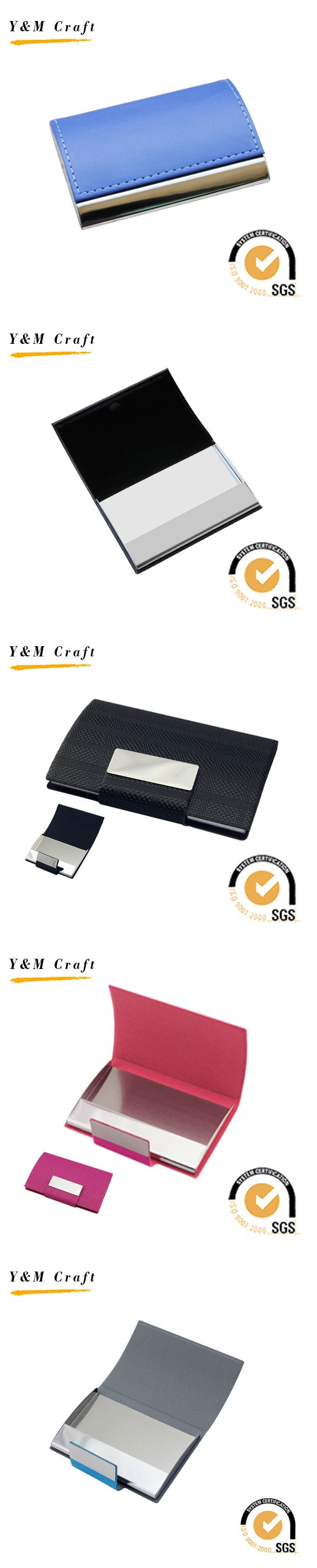 Customized Various Shape Ss Genuine Leather Business Card Holder