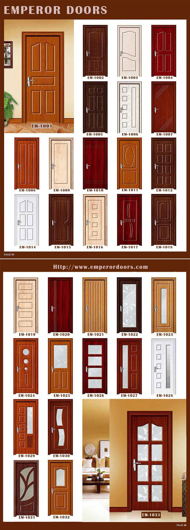 Flush Door, Glass Door, HDF PVC Door, Interior Wooden Door
