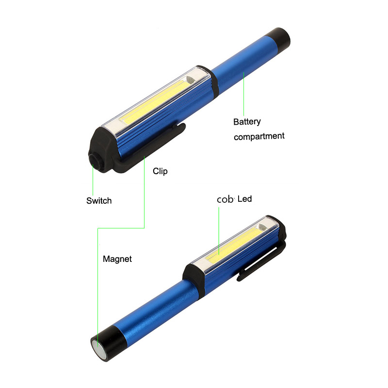 Multi-Functional Pen Shape COB Portable LED Work Light with Magnetic Clip