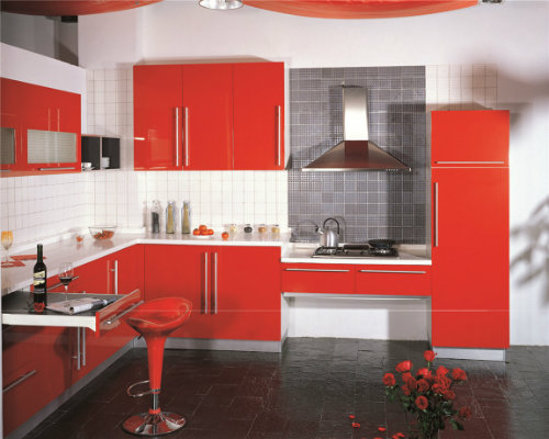 L Shape European Style Kitchen Cabinetry