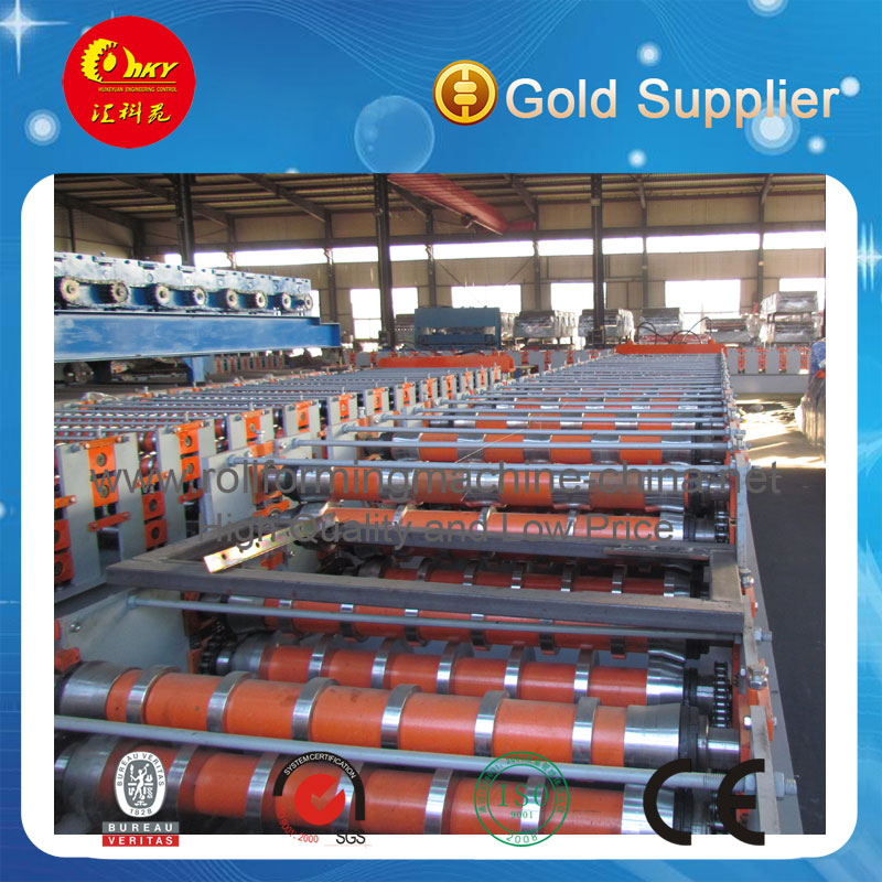 High Quality Steel Roof Tile Double Deck Roll Forming Machine for Making Two Profiles