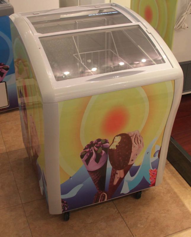 Supermarket Glass Door Ice Cream Chest Freezer