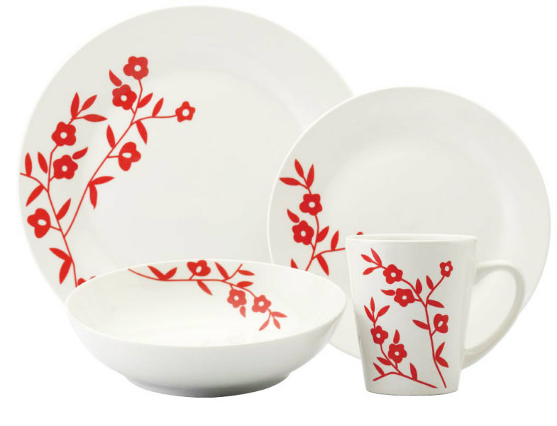 Porcelain 16 PC Dinner Set Printed With Decal (CD001)