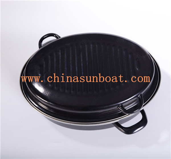 Sunboat Enamel Oval Turkey Roaster Grilled Cookware BBQ Kitchenware/ Kitchen Appliance