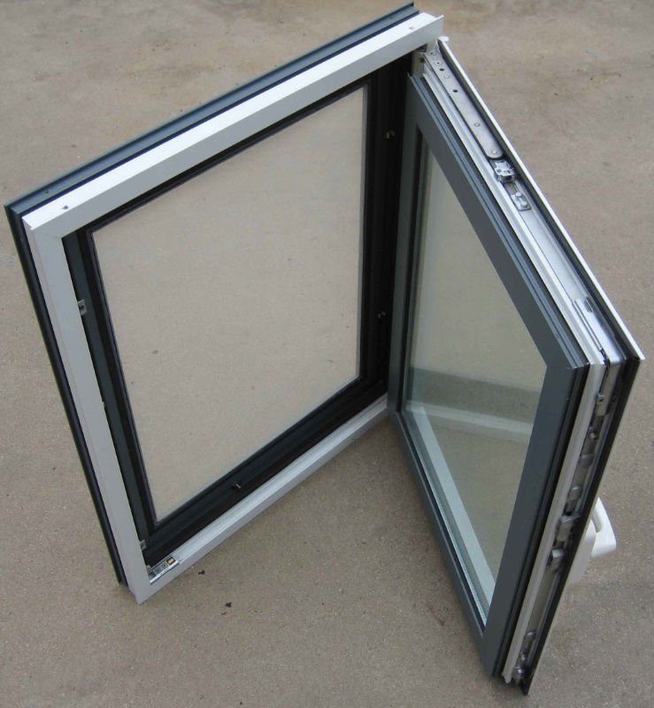 New Design Aluminum Casement Window with Security Grill