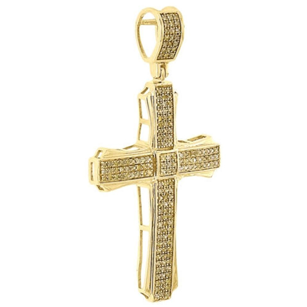 18k Gold Plated Men Cross Pendants 925 Sterling Silver Jewelry