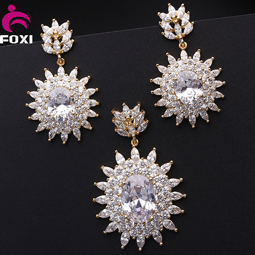 Hot Selling White AAA Cubic Zircon Dubai Fashion Fine Jewelry Sets