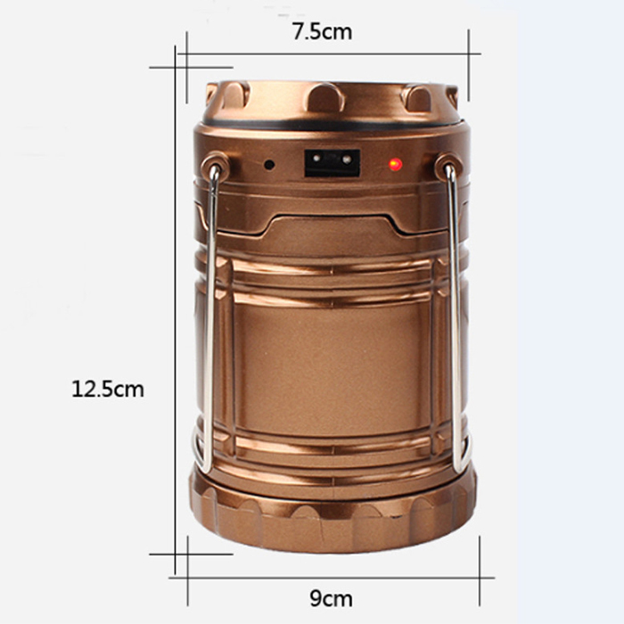 Outdoor Lighting Portable Extension Type Solar Energy Rechargeable Camping Lantern Bivouac Hiking Camping Light LED Lamp