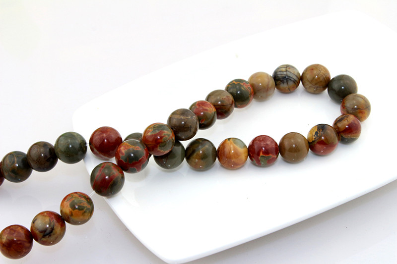 Natural Gemstone Round Beads Size 6 8 10 12 14mm Wholesale Picasso Stone Real Gemstone