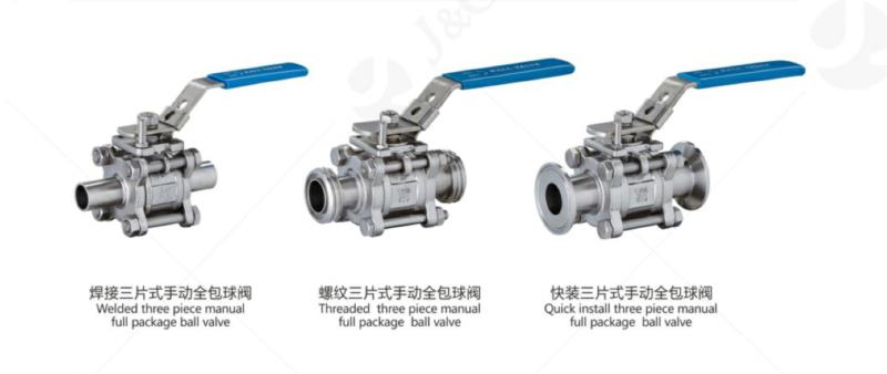 Stainless Steel Three-Piece Sanitary Male-Male Ball Valve