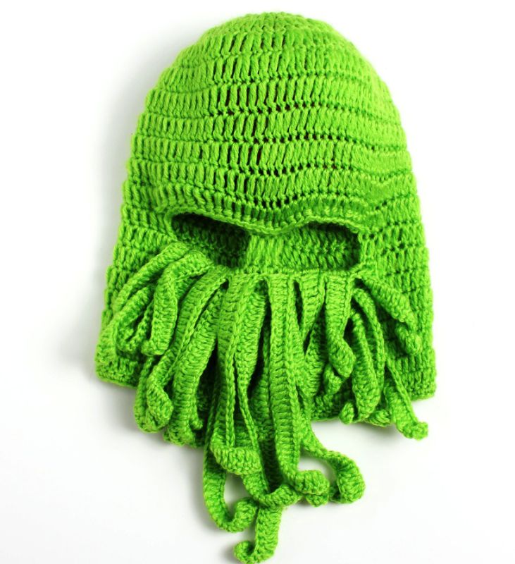 Crochet Octopus Hat Hand Knitted Crocheted Cthulhu Balaclava