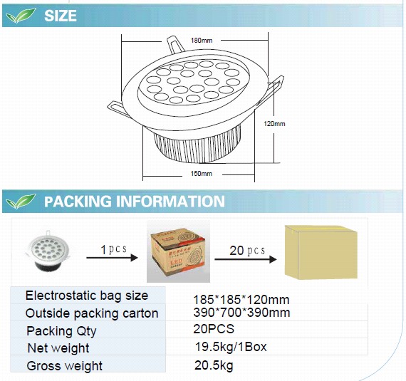 21W LED Ceiling Light with CE RoHS (GN-TH-CW1W21)