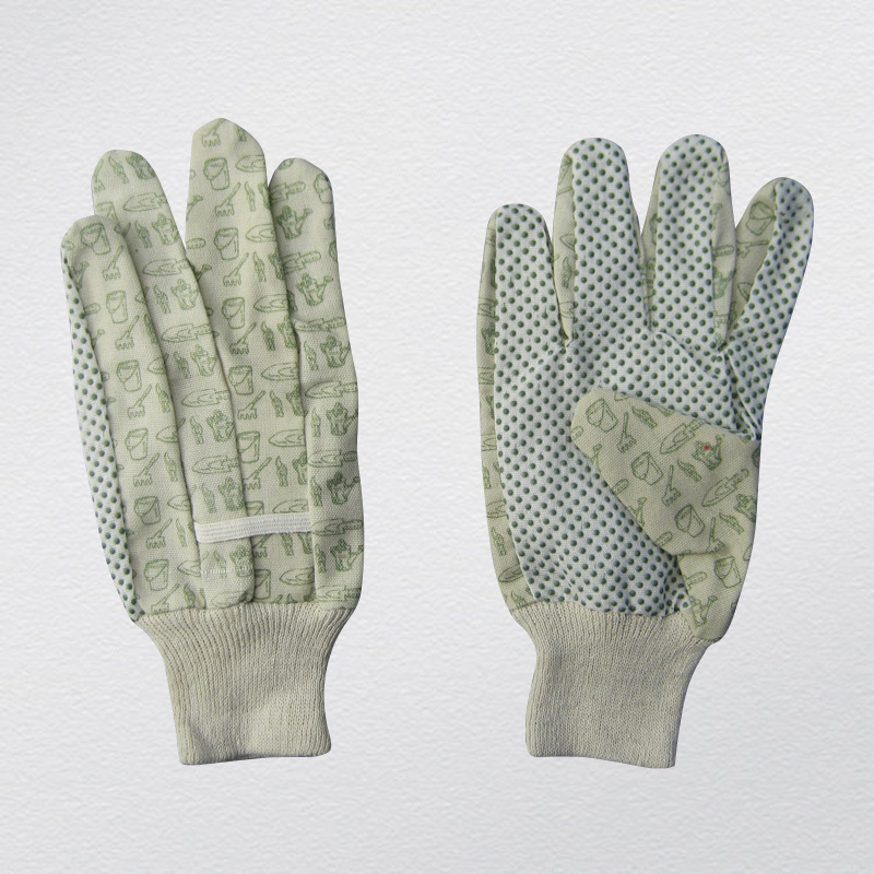 Light Color PVC Dotted Palm Cotton Garden Glove (2620)