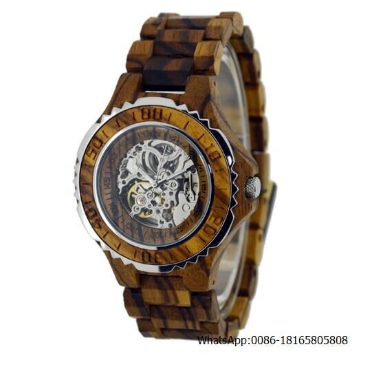 Skeleton Watch Automatic Wooden Watch Luxury Wooden Watch Factory Wholealse Watches