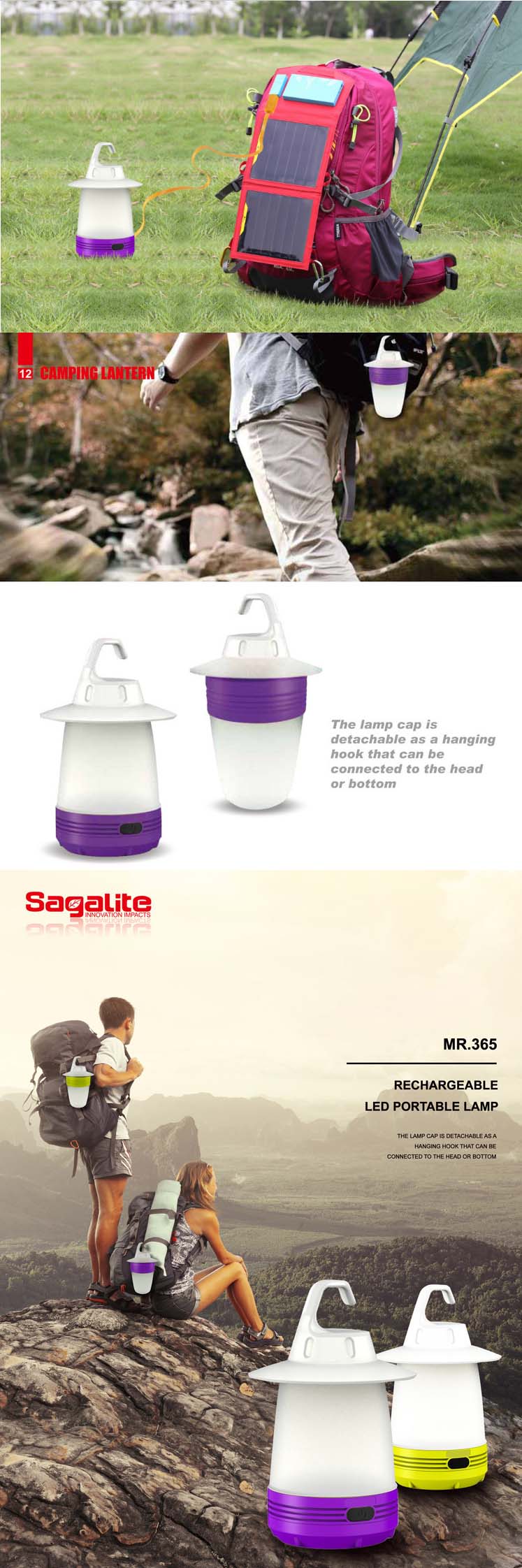 Micro USB Charging Rechargeable LED Emergency Lantern (365)