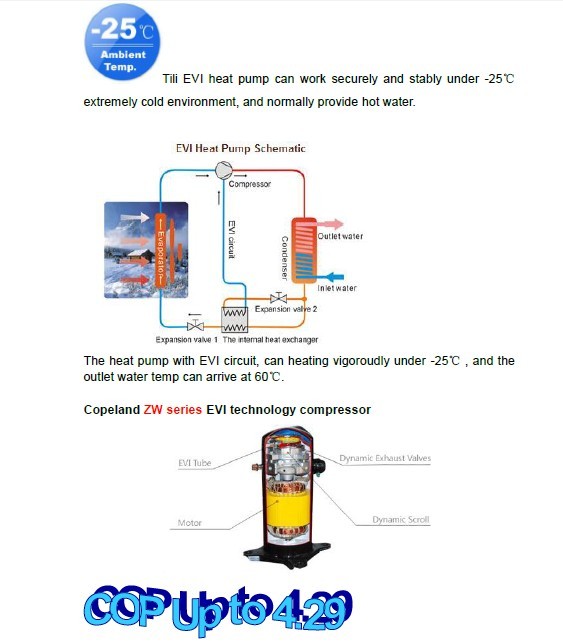 Evi Air Source Heat Pump for Low Temperature