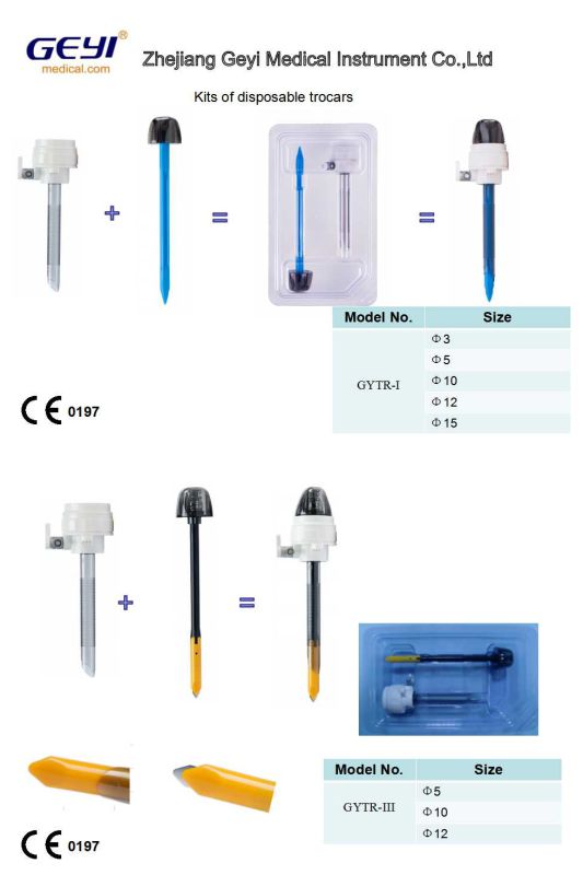 Disposable Surgical Laparoscopic Trocar Kit with Shielded Blade