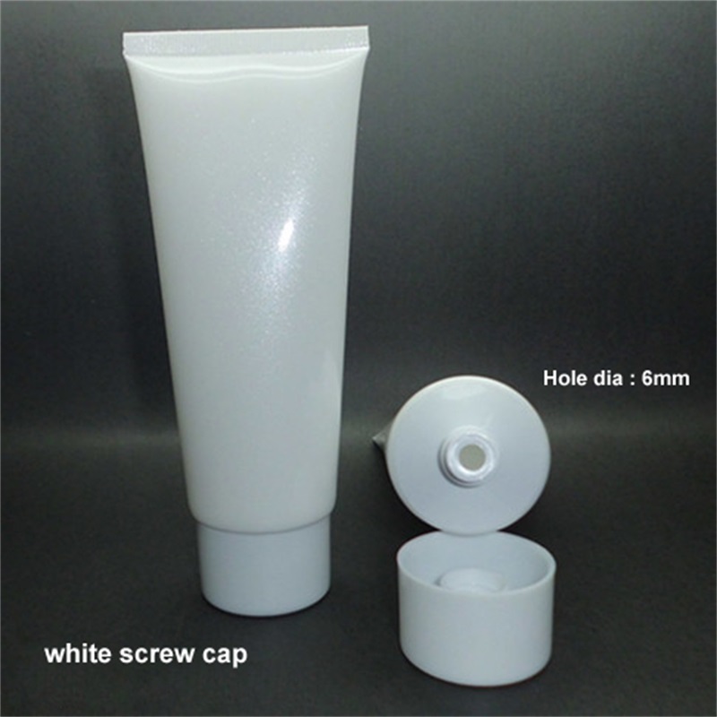 Bright White Cosmetic Plastic Tube with Screw Cap