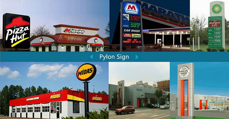 Advertising Outdoor Pylon Sign for Gas Station