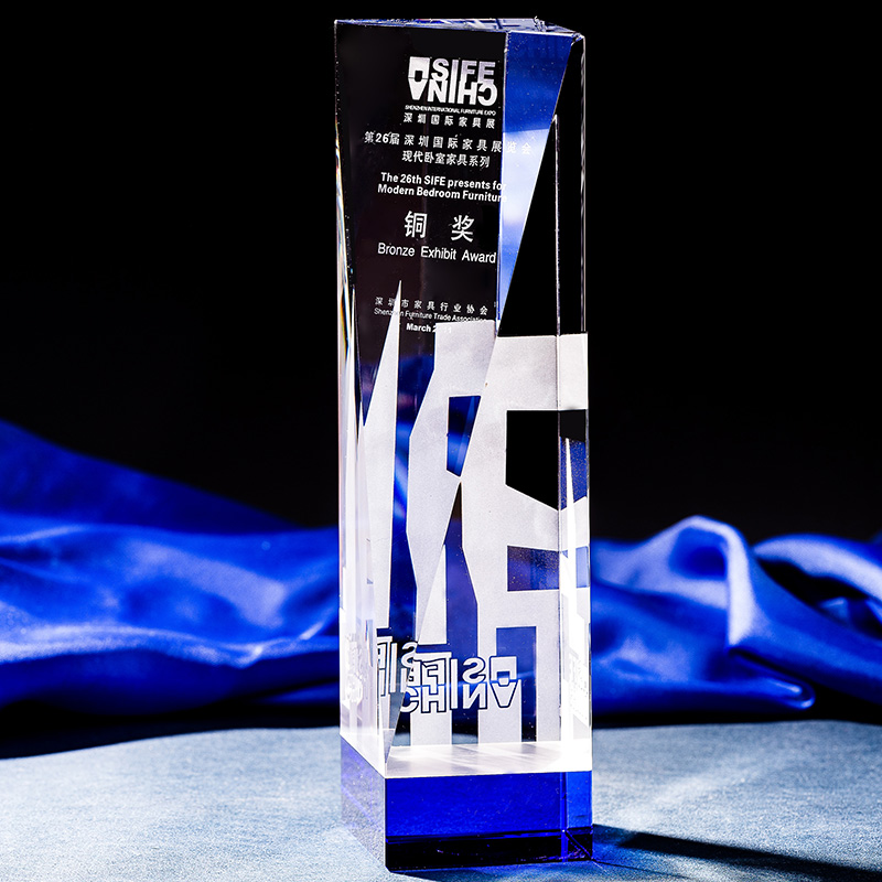 K9 Simple Crystal Trophy Crystal Column Award-Free Engraving