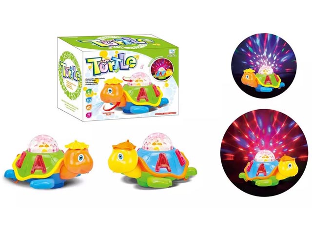 Battery Operated Turtle with Flashing Light and Music for Kids