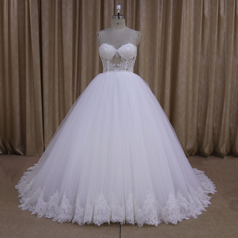 Sexy Beaded Sweetheart Ball Gown Wedding Dress 2016