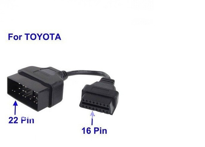 for Toyota 22pin to 16pin Adapter OBD1 to OBD2 Connect Cable