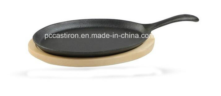 Preseasoned Cast Iron Fajita Sizzler Pan with LFGB Certificate