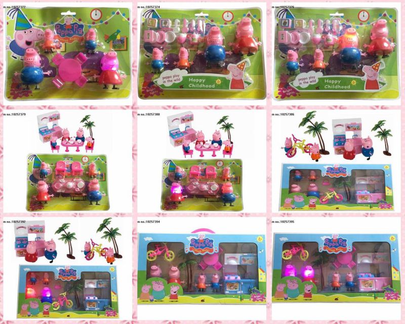 Popular Cartoon of Pink Pig Family Toys for Kids