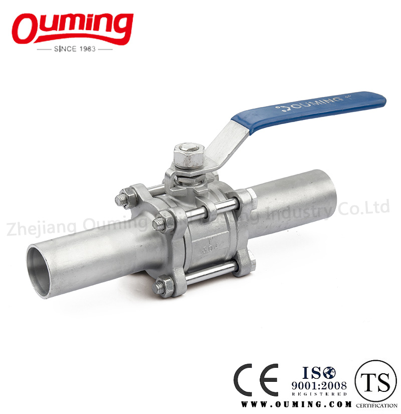 3 Piece Non-Standard Lengthen Butt Welding Stainless Steel Ball Valve