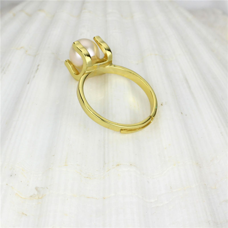 Gold Plated 925 Sterling Silver Fresh Water Pearl Ring