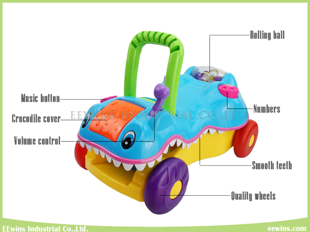 Switchable Toys Crocodile Prince Baby Walker 2 in 1