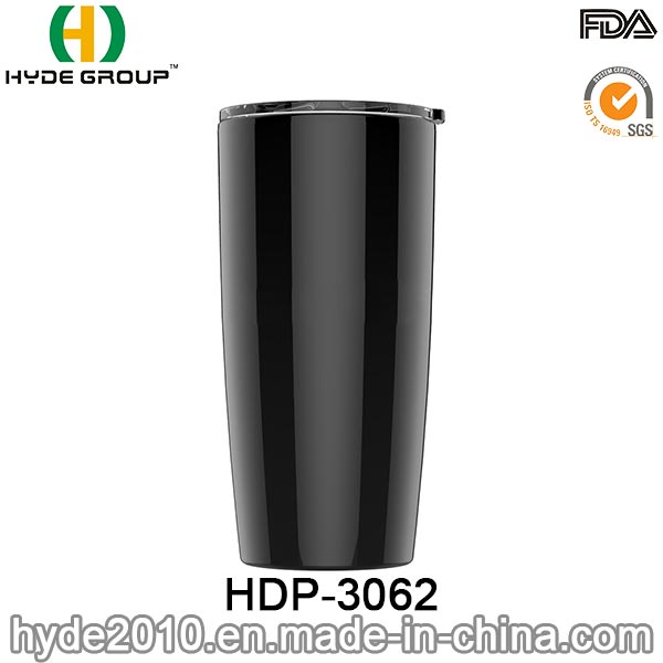 20oz Wholesale Double Wall Plastic Cup, Promotion BPA Free Plastic Tumbler with Straw (HDP-3062)