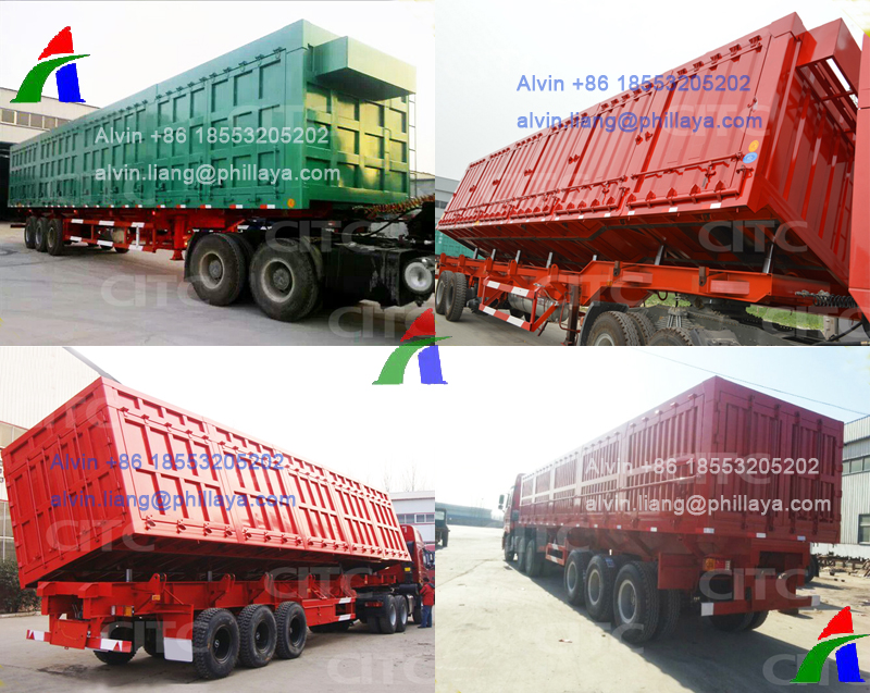 3 Axles Coal Transport Side Dump Semi Truck Trailer (60/100T)