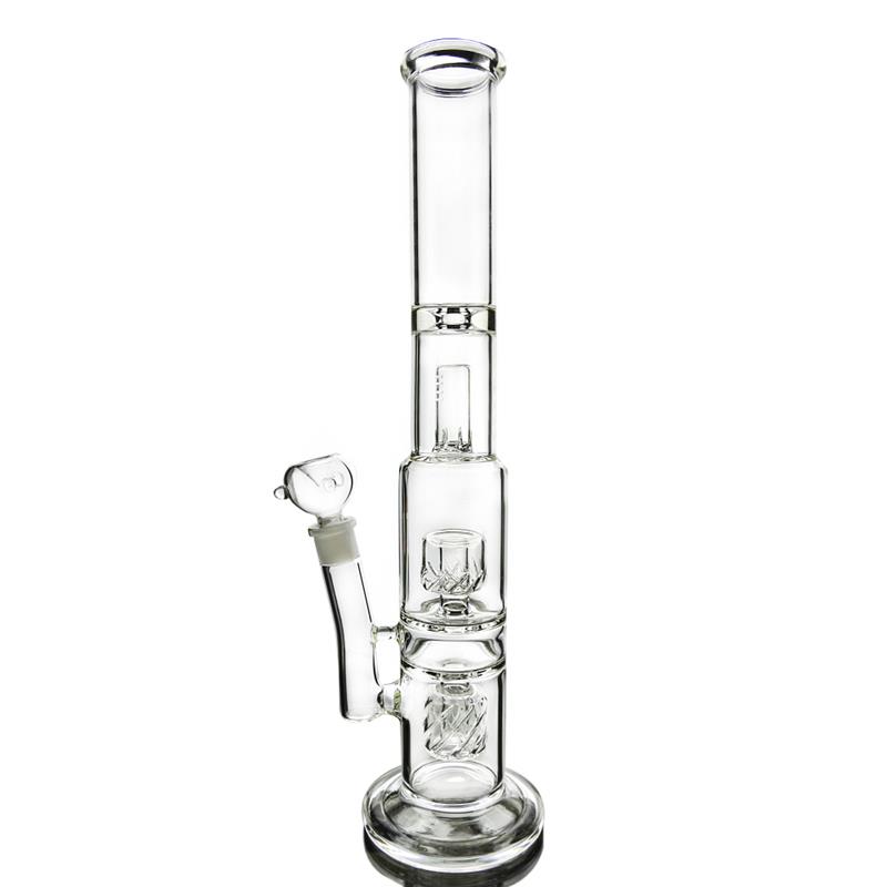 Double Matrix Percolators Hookah Glass Smoking Water Pipes (ES-GB-340)